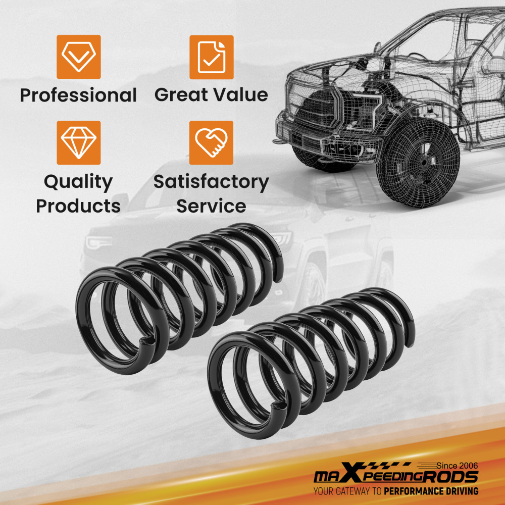 2 Lowering Springs Front Kit compatible for Dodge RAM 1500 2WD V8 Standard Cab 2009-2022